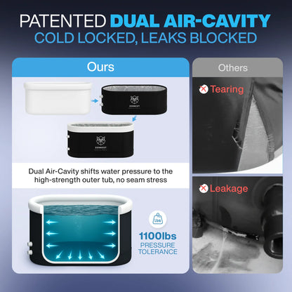 Zennest Pro Oval 140-Gallon Cold Plunge — Patented Air-Cavity, Chiller-Ready