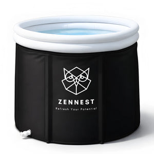 Zennest Pro Cylinder 90-Gallon Cold Plunge — Patented Air-Cavity, Removable Liner