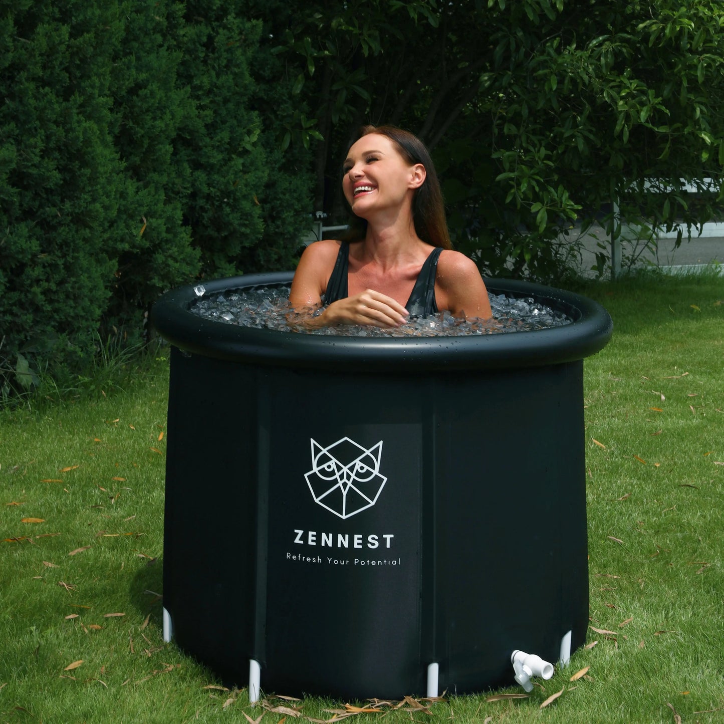 Zennest Standard Cylinder 90-Gallon Cold Plunge — Compact, Insulated