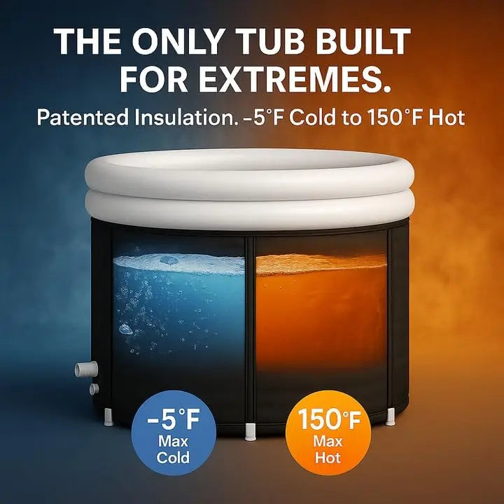 Zennest Pro Cylinder 90-Gallon Cold Plunge — Patented Air-Cavity, Removable Liner