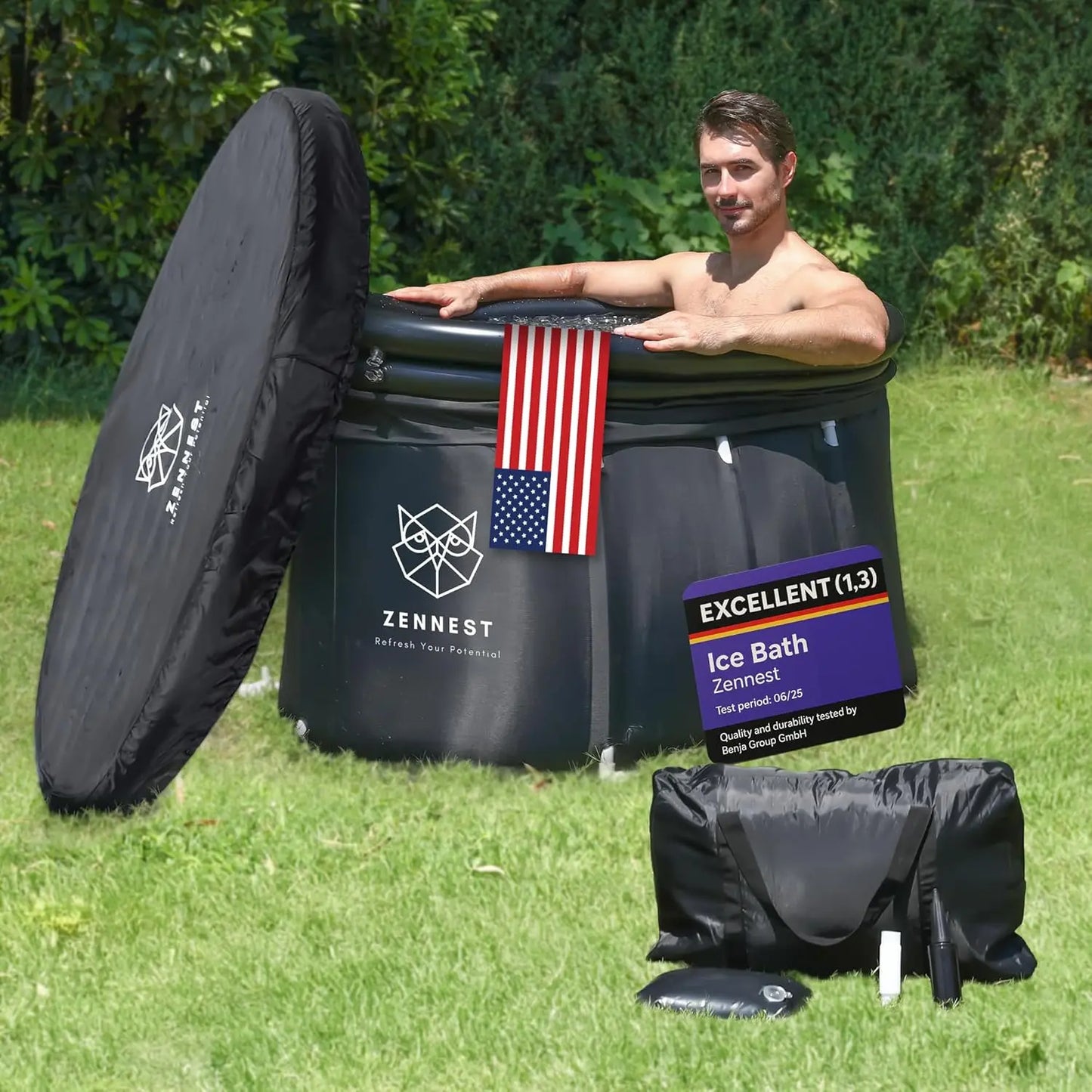 Zennest Standard Oval 150-Gallon Cold Plunge — Full-Body Comfort