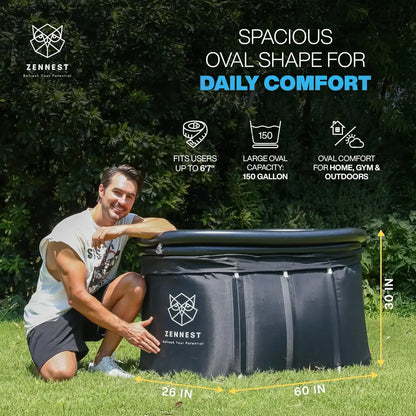 Zennest Standard Oval 150-Gallon Cold Plunge — Full-Body Comfort