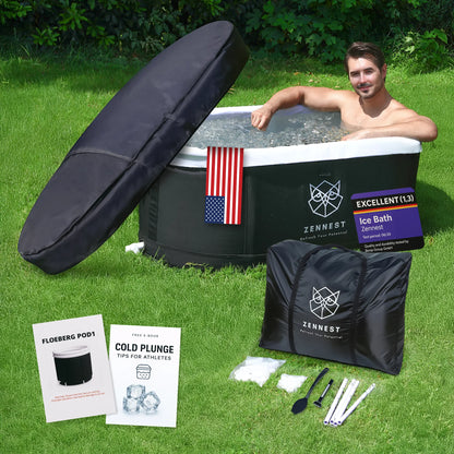 Zennest Pro Oval 140-Gallon Cold Plunge — Patented Air-Cavity, Chiller-Ready