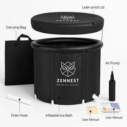 Zennest Standard Cylinder 90-Gallon Cold Plunge — Compact, Insulated