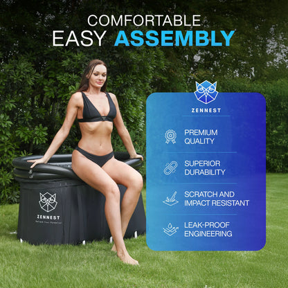 Zennest Standard Oval 150-Gallon Cold Plunge — Full-Body Comfort