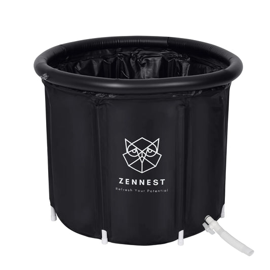 Zennest Cylinder 90 portable cold plunge tub on a white background