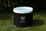 Zennest Pro Cylinder 90 filled with water in a real garden